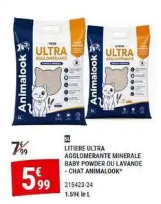 Gamm vert Litiere ultra agglomerante minerale baby powder ou lavance offre