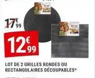 Gamm vert Lot de 2 grilles rondes ou rectangulaires découpables offre
