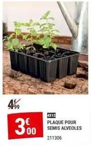 Gamm vert Plaque pour semis alveoles offre