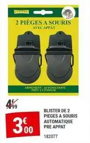 Gamm vert Blister de 2 pieges a souris automatique pre appat offre