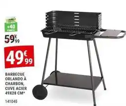 Gamm vert Orlando - barbecue a charbon cuve acier 49x28 cm offre