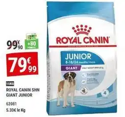 Gamm vert Royal - canin shn giant junior offre