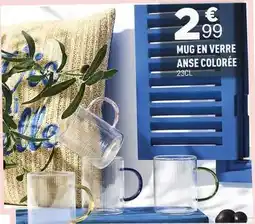 Centrakor Mug en verre anse colorée offre