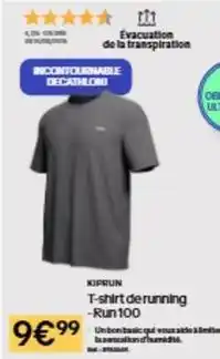 Decathlon Decathlon - t-shirt de running run 100 offre