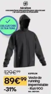 Decathlon Veste de running impermeable offre