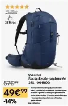 Decathlon Sac a dos de randonnée 25l-m1500 offre