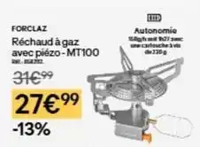 Decathlon Rechaud a gaz avec piezo-mt100 offre