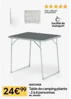 Decathlon Table de camping pliante offre