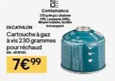 Decathlon Decathlon - cartouche a gaz à vis 230 grammes pour réchand offre