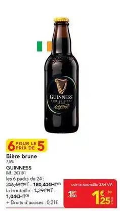 METRO Guinness - bière brune offre