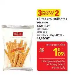 METRO Kambly - flûtes croustillantes sésame offre