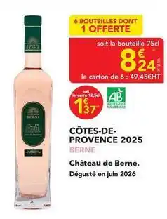 METRO Château de berne - côtes-de- provence 2025 offre