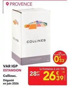 METRO Collines - var igp estandon offre