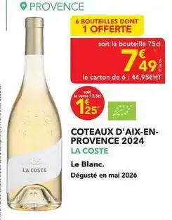 METRO Coteaux d'aix-en- provence 2024 offre