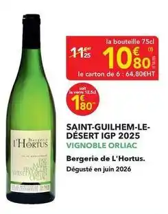 METRO Marie - saint-guilhem-le- désert igp 2025 offre