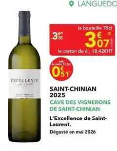METRO Saint-chinian 2025 offre