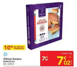 METRO Boncolac - gâteau basque offre