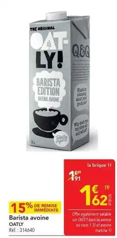 METRO Barista avoine offre