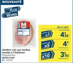 METRO Metro - jambon cuit aux herbes recette à l'italienne offre