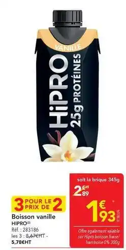METRO Boisson vanille offre