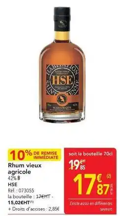 METRO Hse - rhum vieux agricole offre