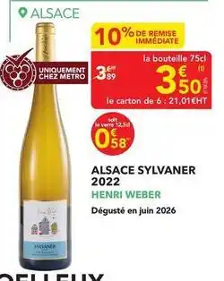 METRO Metro - alsace sylvaner 2022 offre