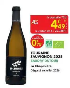 METRO Baudry-dutour - touraine sauvignon 2025 offre