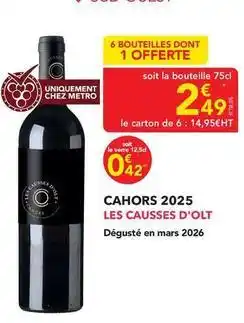 METRO Metro - cahors 2025 offre