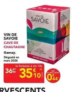 METRO Mars - vin de savoie offre
