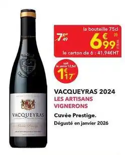 METRO Artisans vignerons - vacqueyras 2024 les artisans offre