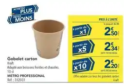 METRO Kraft - gobelet carton offre