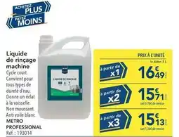 METRO Tous - liquide de rincage machine offre