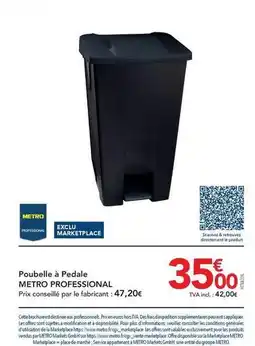 METRO Metro - poubelle à pedale offre