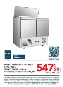 METRO Metro - professional saladette gsa360gn offre