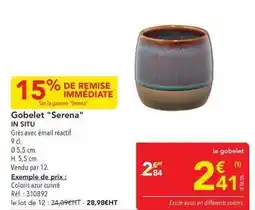 METRO In situ - gobelet serena offre