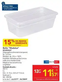 METRO Bourgeat - boîte moudlus offre