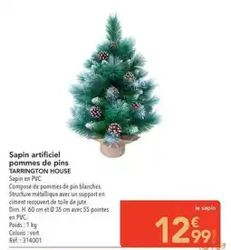 METRO Dim - sapin artificiel pommes de pins offre