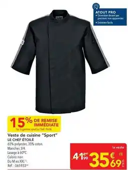 METRO Veste de cuisine sport offre