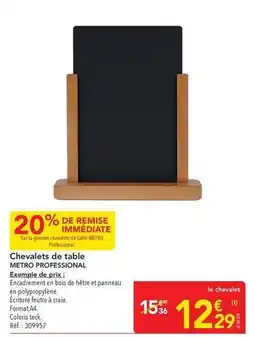 METRO Metro - chevalets de table offre