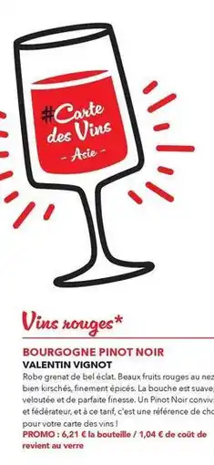 METRO Valentin vignot - bourgogne pinot noir offre