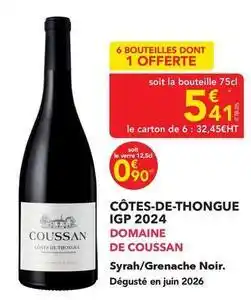 METRO Domaine de coussan - cotes-de-thongue igp 2024 offre