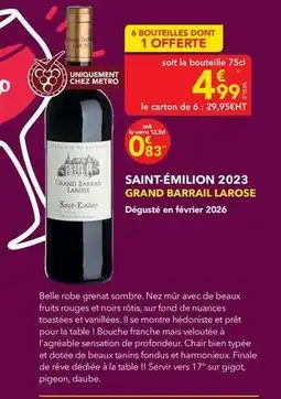 METRO Metro - saint-émilion 2023 offre