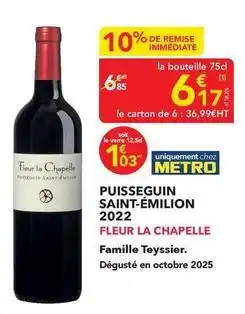 METRO Metro - puisseguin saint-émilion 2022 offre