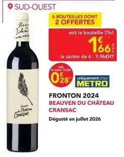 METRO Vans - fronton 2024 beauven du château cransac offre