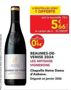 METRO Artisans vignerons - beaumes-de- venise 2024 les offre