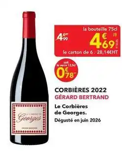 METRO Gérard bertrand - corbières 2022 offre