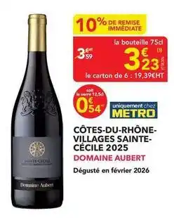 METRO Metro - côtes-du-rhône villages sainte- cècile 2025 offre