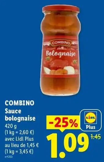 Lidl COMBINO Sauce bolognaise offre