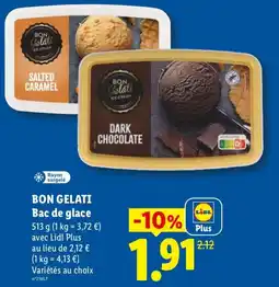 Lidl BON GELATI Bac de glace offre