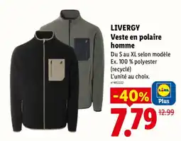 Lidl LIVERGY Veste en polaire homme offre
